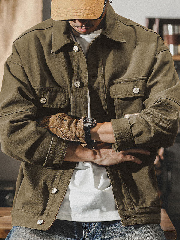 Chaqueta cargo de inspiración americana vintage para hombre