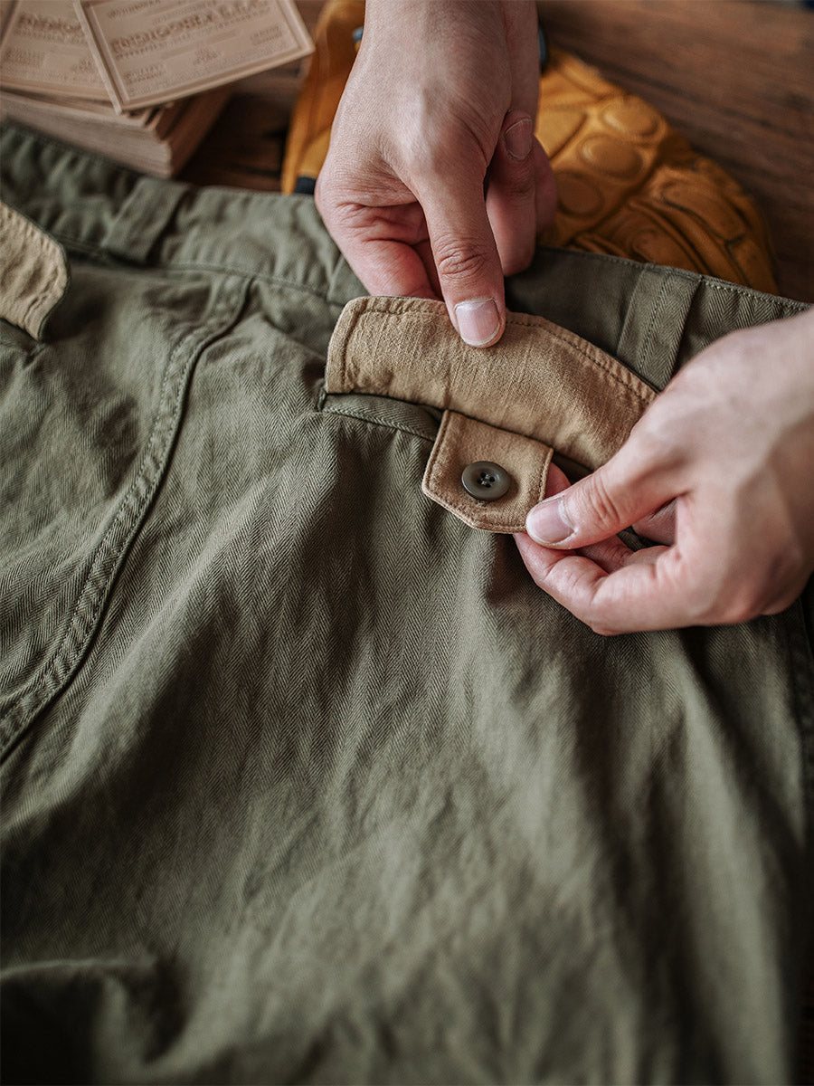 Reproducción de pantalones de sarga de espiga M-47 del ejército francés 