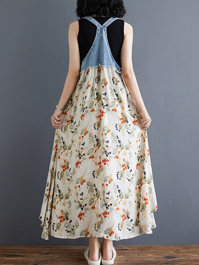 Vestido largo vaquero holgado de inspiración vintage