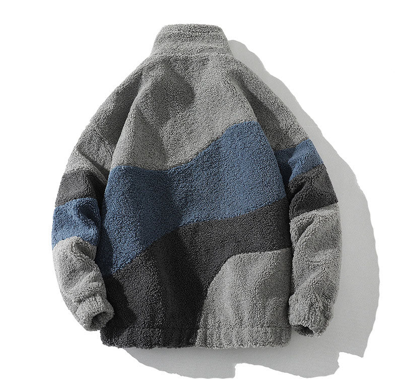 Chaquetas de polar sherpa con bloques de color para hombre