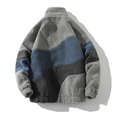 Chaquetas de polar sherpa con bloques de color para hombre