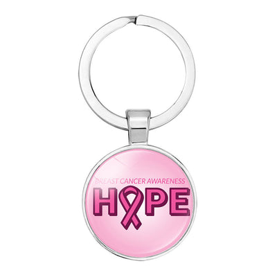 Breast Cancer Awareness Pink Ribbon Keychain