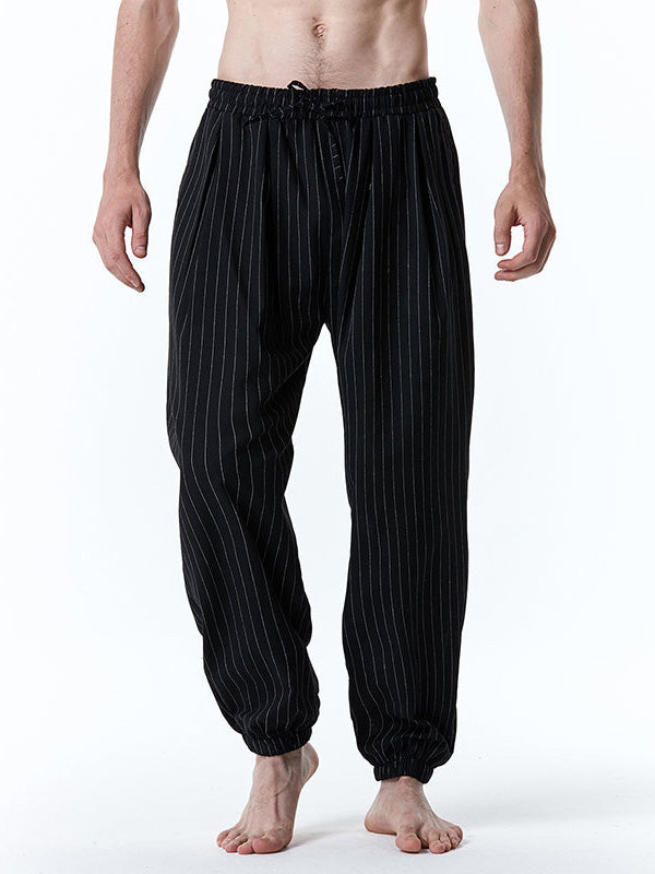 Men's Drawstring Casual Loose Stripe Pants