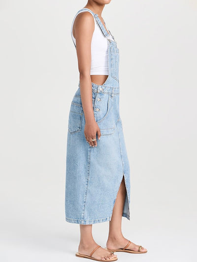 Vestido vaquero con abertura delantera