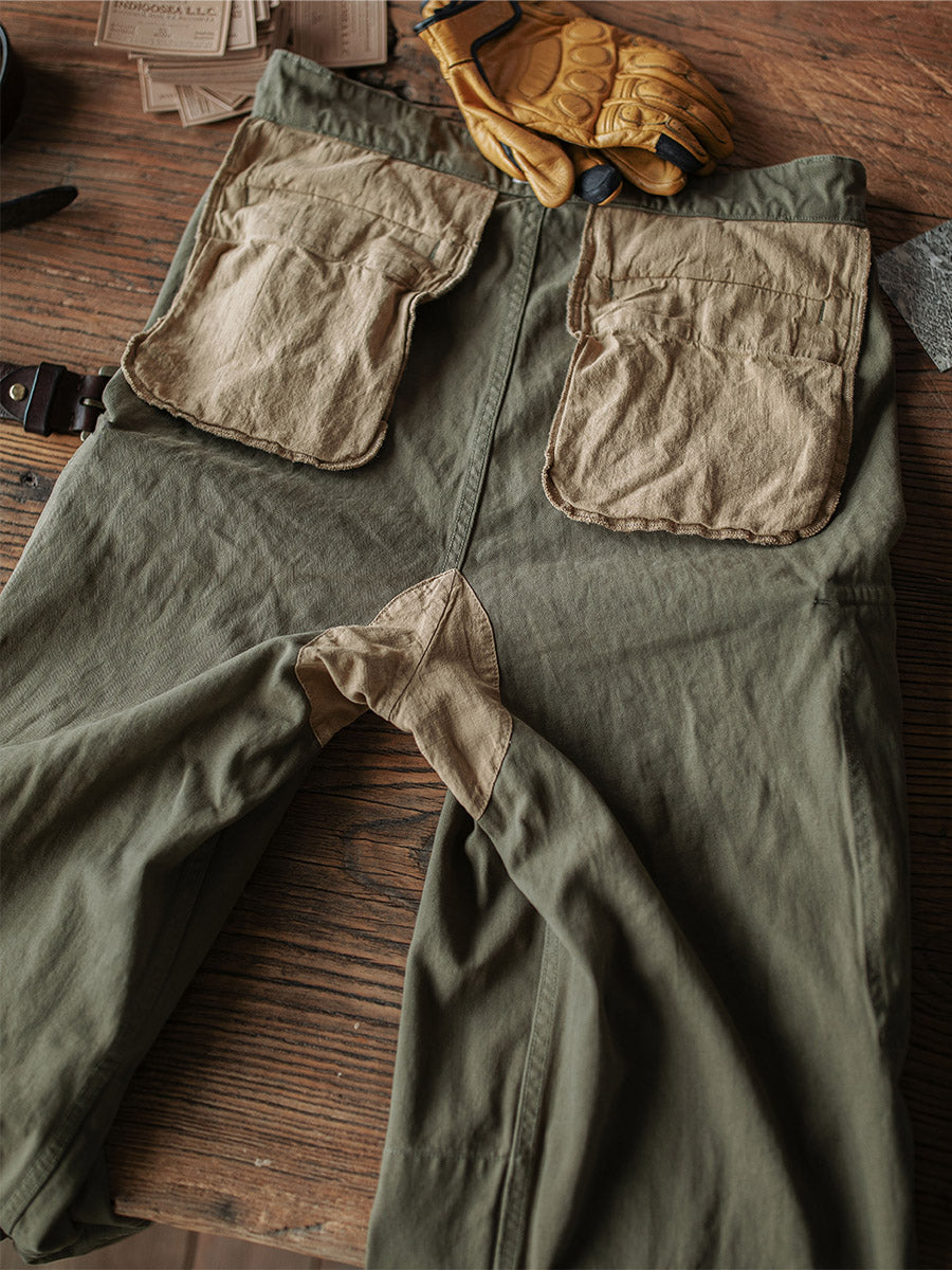 Reproducción de pantalones de sarga de espiga M-47 del ejército francés 