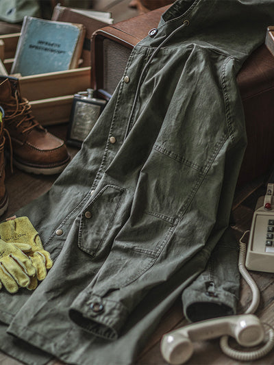 Chaqueta cortavientos tipo parka con capucha y cola de pez para hombre