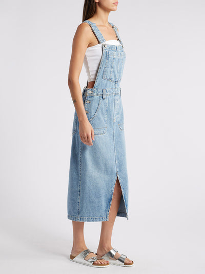 Vestido vaquero con abertura delantera