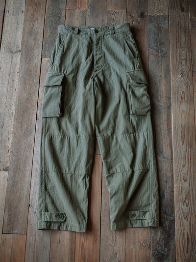 Reproducción de pantalones de sarga de espiga M-47 del ejército francés 