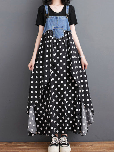Vestido largo vaquero holgado de inspiración vintage