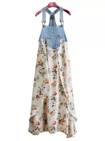 Vestido largo vaquero holgado de inspiración vintage