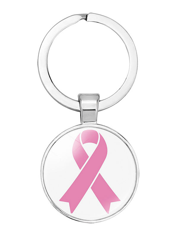 Breast Cancer Awareness Pink Ribbon Keychain