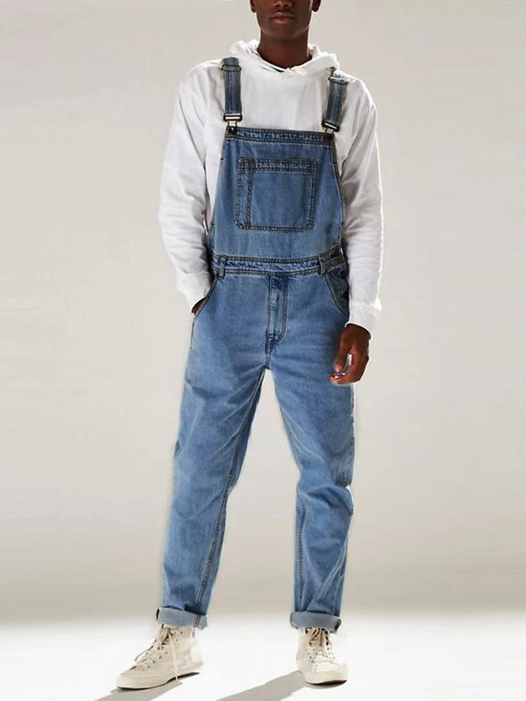 Men's Medium Wash Denim Bib Overalls