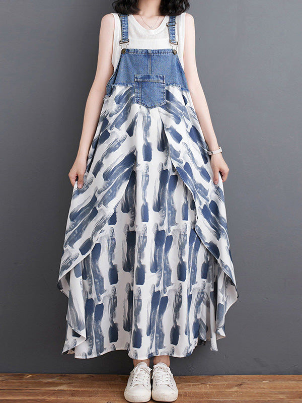 Vestido largo vaquero holgado de inspiración vintage