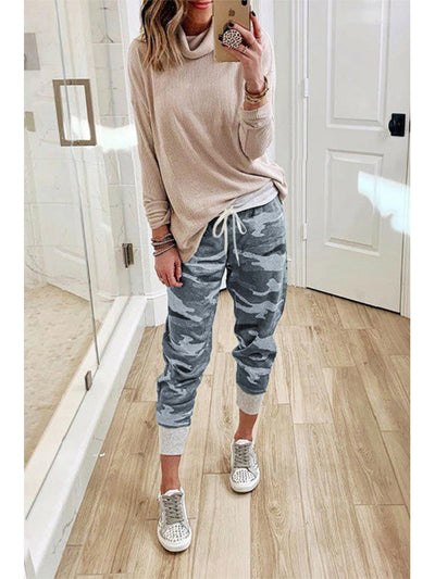Pantalones de barril de corte relajado con rayas de ferrocarril