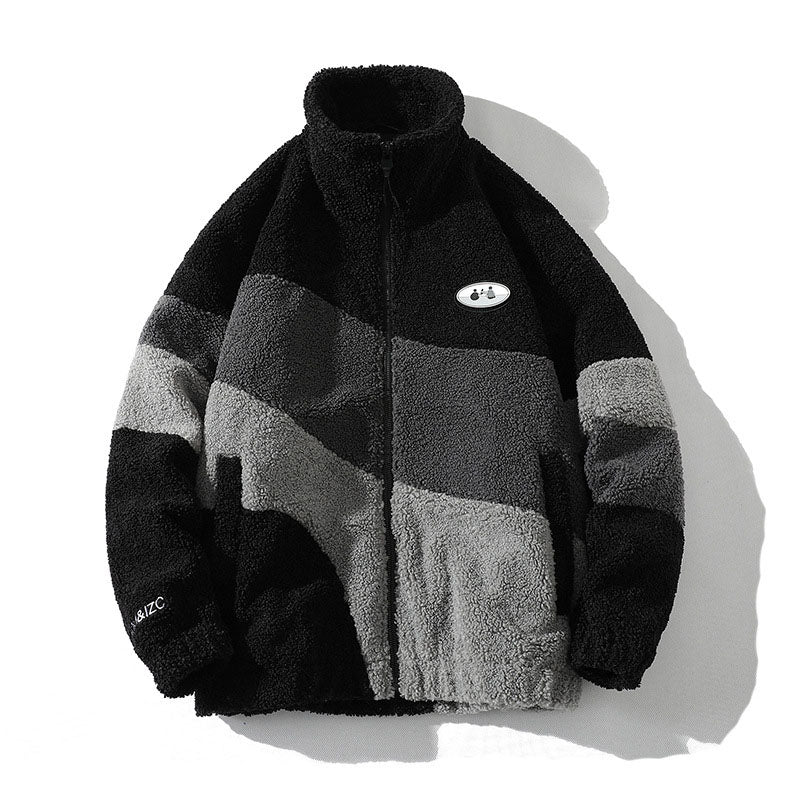 Chaquetas de polar sherpa con bloques de color para hombre