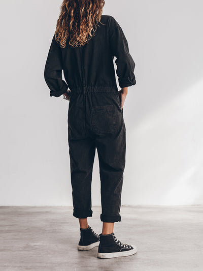 Women's Relaxed Fit Button Front Jumpsuit