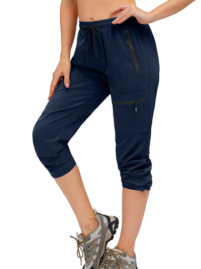 Pantalones deportivos elásticos con cordón para mujer, pantalones deportivos de secado rápido para exteriores