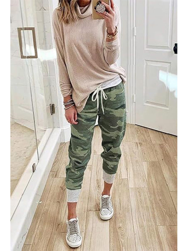 Pantalones de barril de corte relajado con rayas de ferrocarril