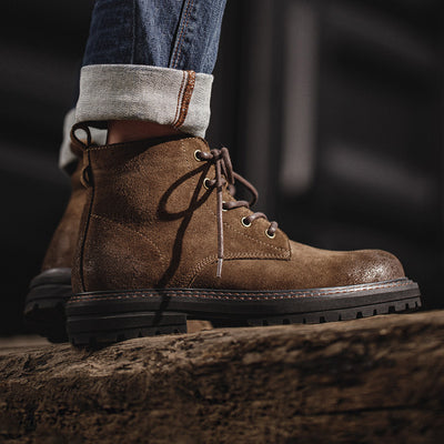 Botas de trabajo clásicas de gamuza de vaca con cera de aceite