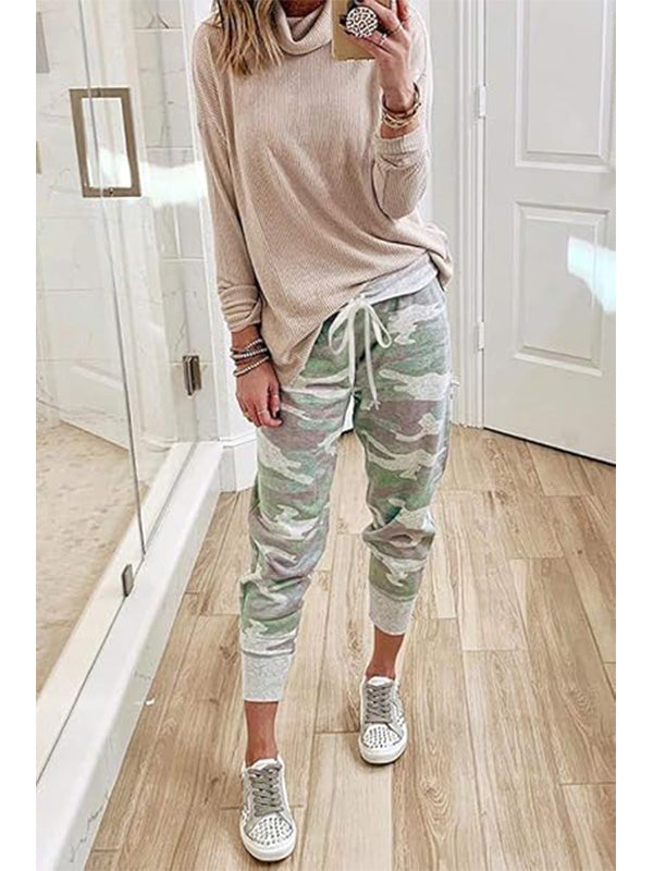 Pantalones de barril de corte relajado con rayas de ferrocarril