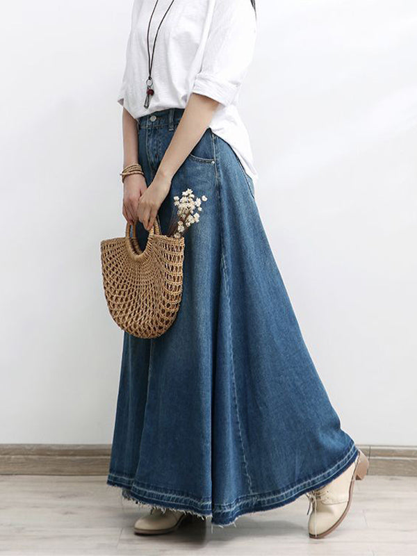 Vestido largo vaquero holgado de inspiración vintage