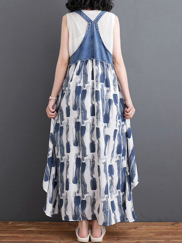 Vestido largo vaquero holgado de inspiración vintage