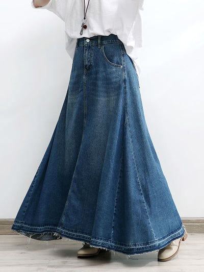 Vestido largo vaquero holgado de inspiración vintage