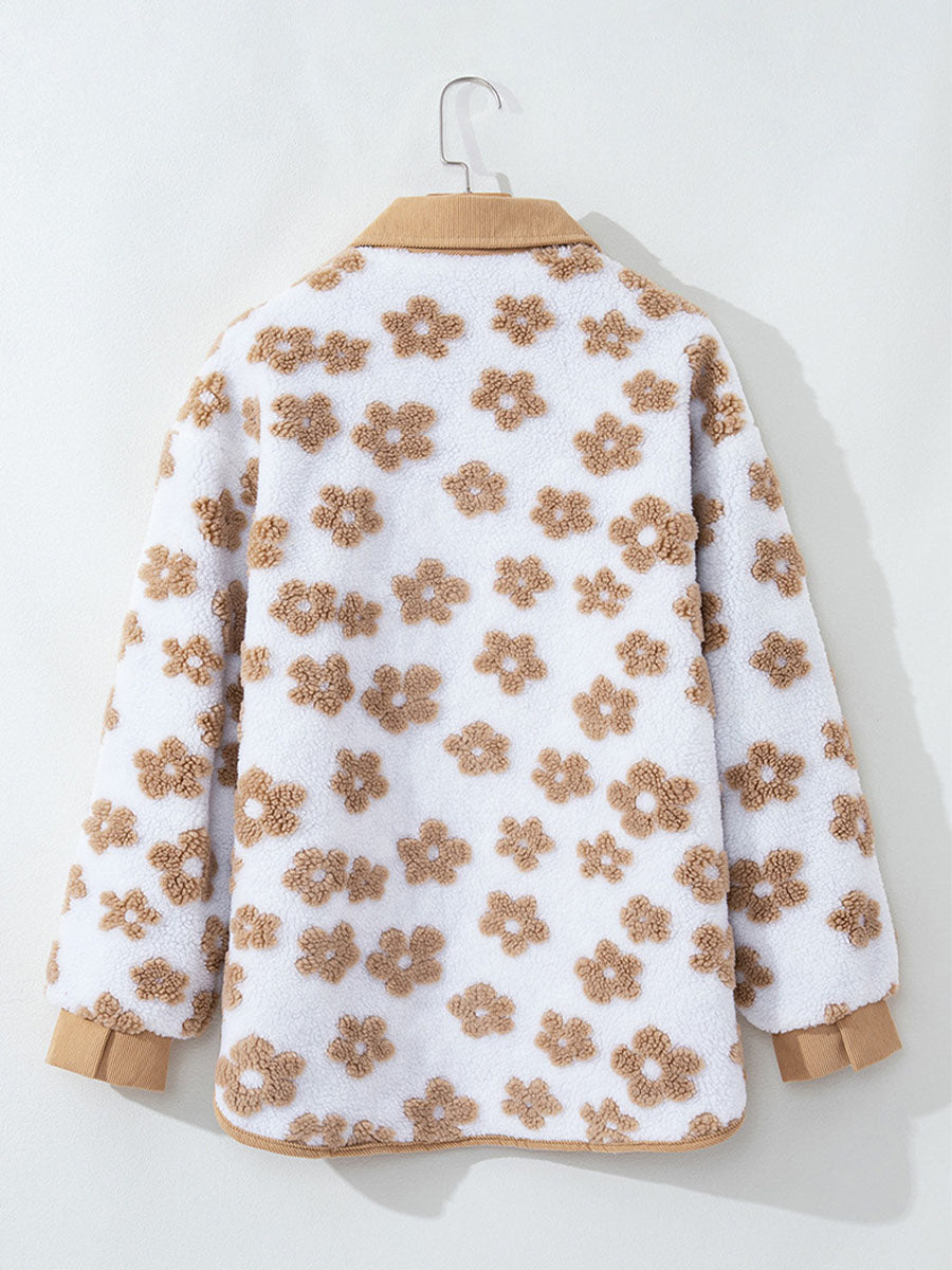Blusa con lazo en el cuello y estampado floral bohemio