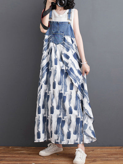 Vestido largo vaquero holgado de inspiración vintage