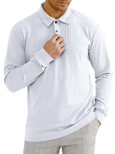 Men's Classic Casual Long Sleeve Polo Shirt