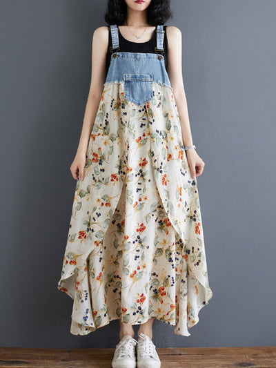 Vestido largo vaquero holgado de inspiración vintage