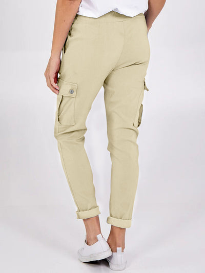 Pantalones cargo ajustados con cordón para mujer