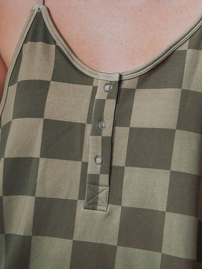 Oversized Women's Checkered Jumpsuit