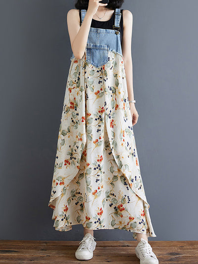 Vestido largo vaquero holgado de inspiración vintage