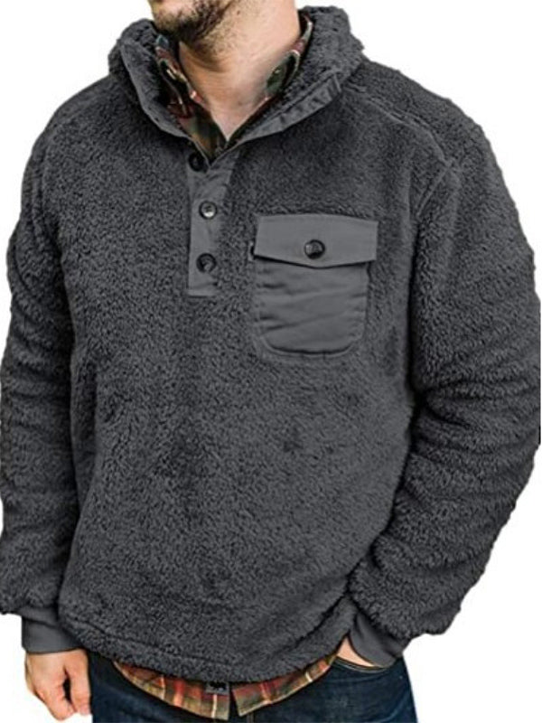 Jersey cálido de forro polar informal para hombre 