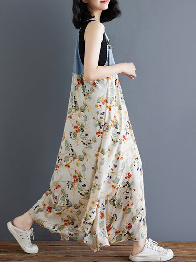 Vestido largo vaquero holgado de inspiración vintage