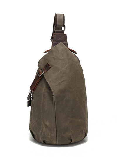 Bolso de pecho de lona encerada para hombre