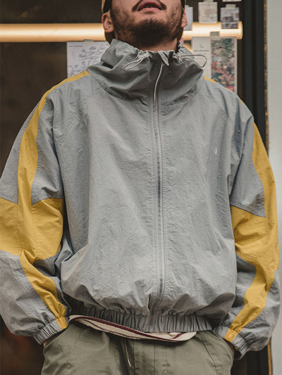 Men's Nylon Color-Block Windbreaker Jackets