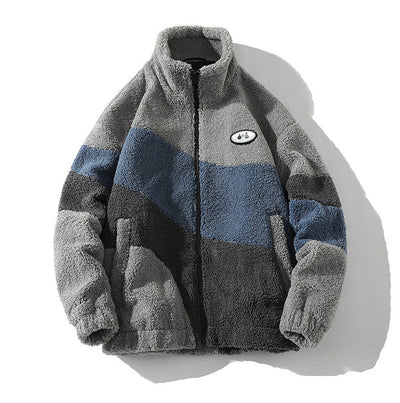 Chaquetas de polar sherpa con bloques de color para hombre