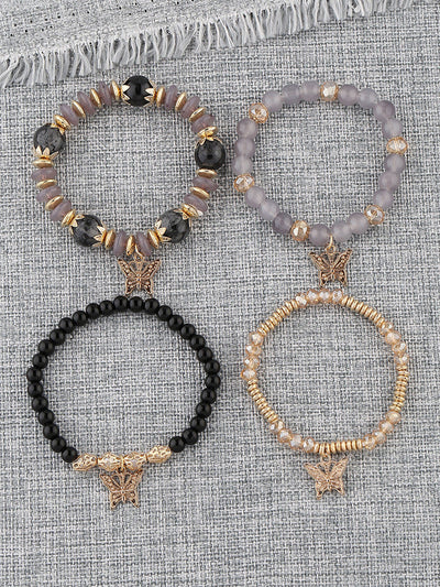 Pulsera Bohemia con Colgante de Mariposa de Cristal Multicapa