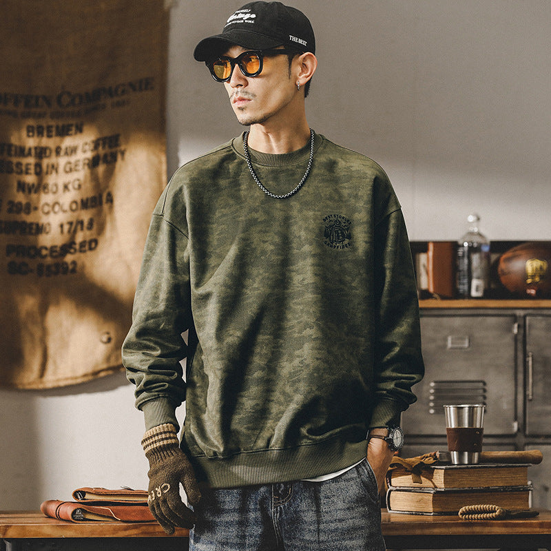 Men's Vintage-Inspired Washed Graphic Sweatshirt