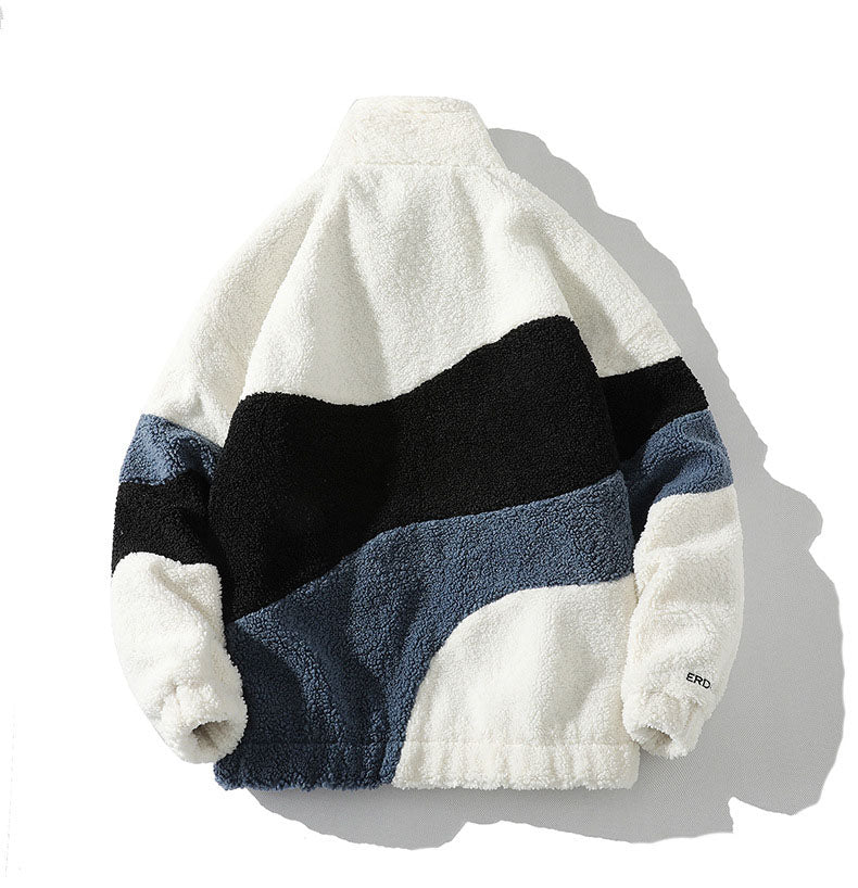 Chaquetas de polar sherpa con bloques de color para hombre