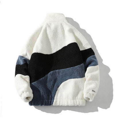 Chaquetas de polar sherpa con bloques de color para hombre