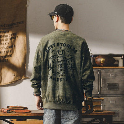 Men's Vintage-Inspired Washed Graphic Sweatshirt