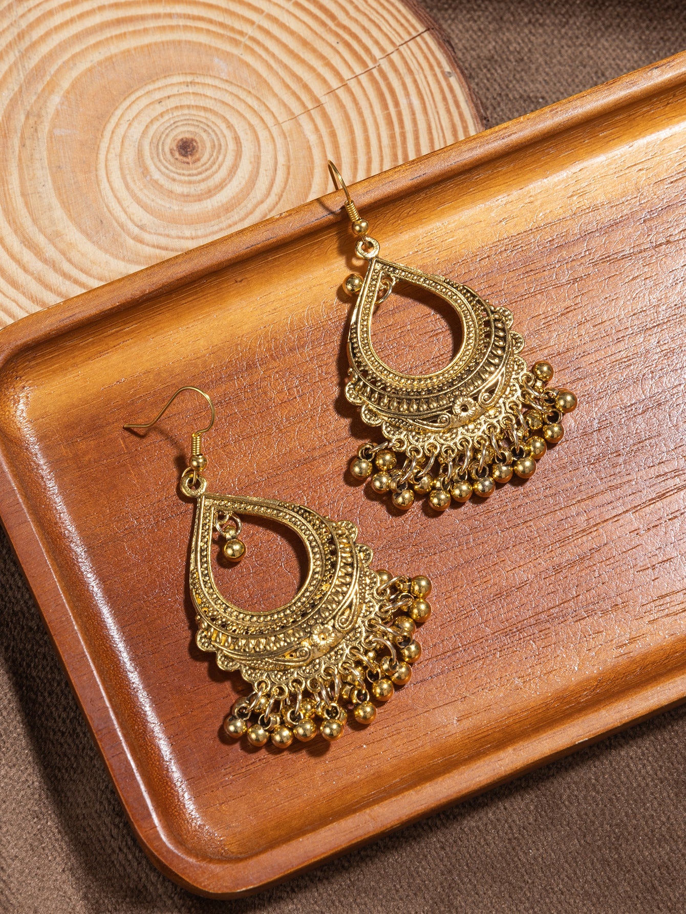 Pendientes Jhumka de aleación de estilo étnico