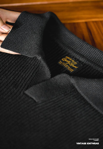 Suéter de punto con cuello polo para hombre