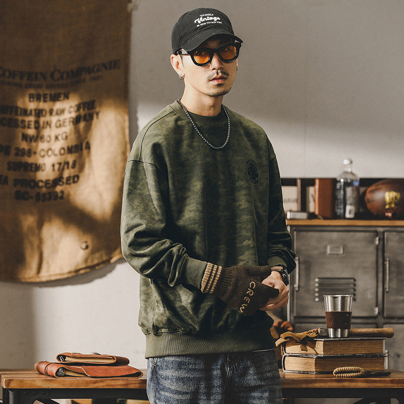 Men's Vintage-Inspired Washed Graphic Sweatshirt
