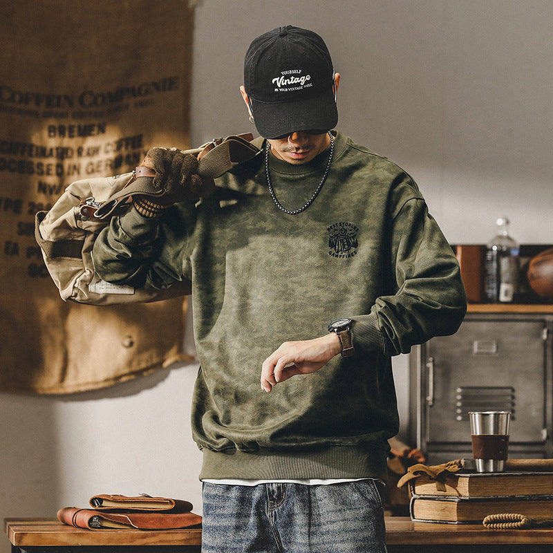 Men's Vintage-Inspired Washed Graphic Sweatshirt