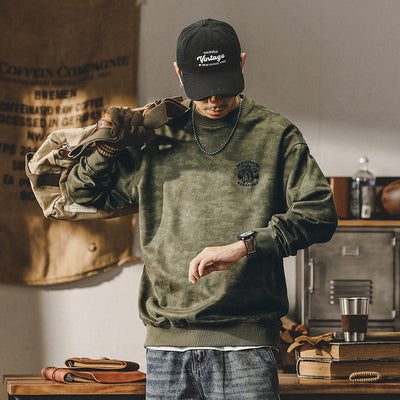 Men's Vintage-Inspired Washed Graphic Sweatshirt