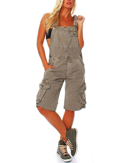 Pantalones cortos cargo de mezclilla para mujer